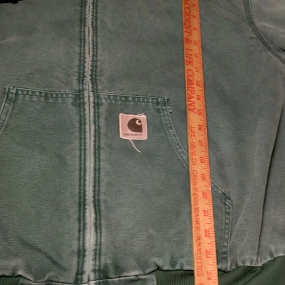 Vintage 1990s Carhartt Jacket 2XL Green Canvas Workwear USA Union Made JQ294 - Picture 6 of 16